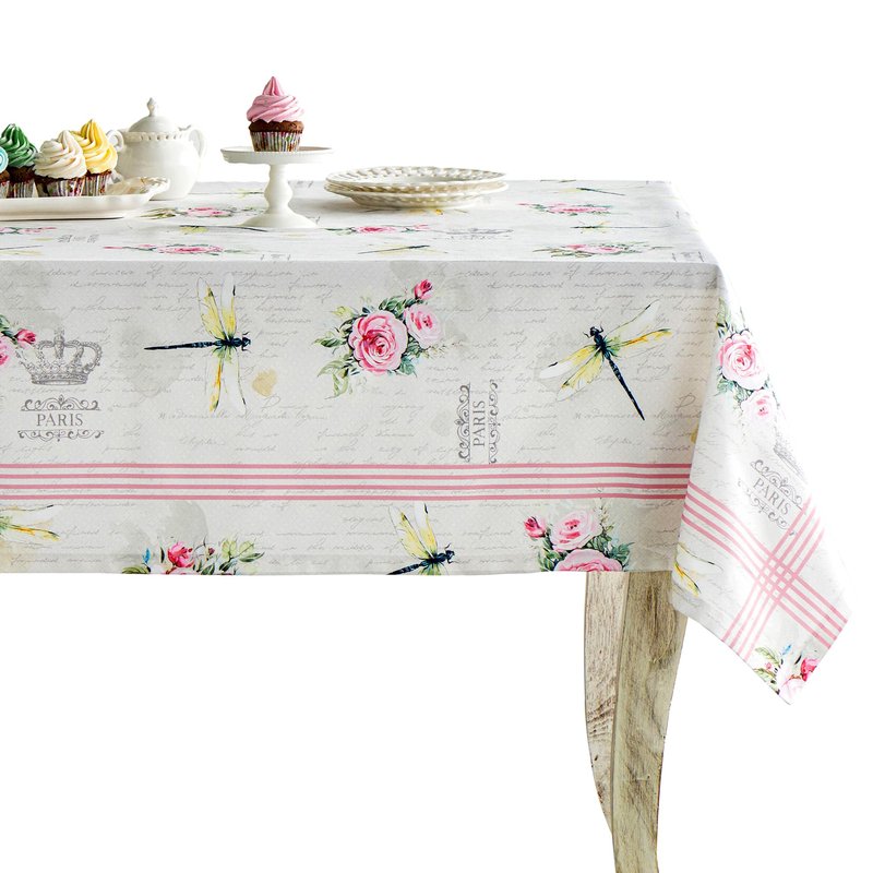 Maison d' Hermine Table Cloth Square Table 100% Cotton 60 x 60 Inches Tablecloth Reusable Decorative for Dining Kitchen Room Farmhouse Home Gifts for Mothers Day Spring Summer - Champ De Mars