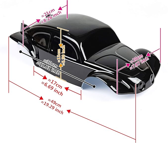 SummitLink Custom Body Compatible for 1/10 1/8 Scale RC Car or Truck (Truck not Included) (Muddy Orange Over White/Black)