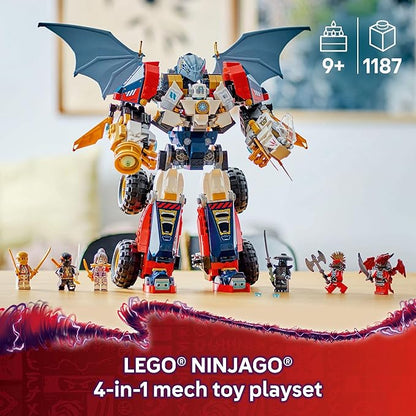 LEGO NINJAGO Zane's Ultra Combiner Mech Ninja Toy - Pretend Play 4-in-1 Building Toy Set for Kids Boys and Girls Ages 9+ - with 6 Minifigures - Gift Idea for Birthdays - 71834