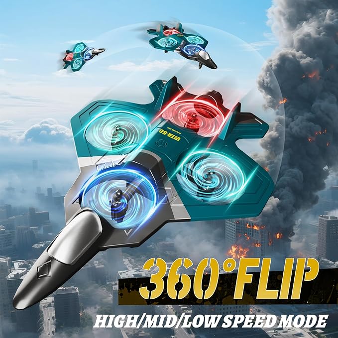 RC Planes for Kids Adults Foam Remote Control Airplane Jet Helicopter Drone Toys for Kids Adults 8-12 12-16 Remote Control Plane Airplane Toys with LED Lights 360° Flip Stunt Rotation