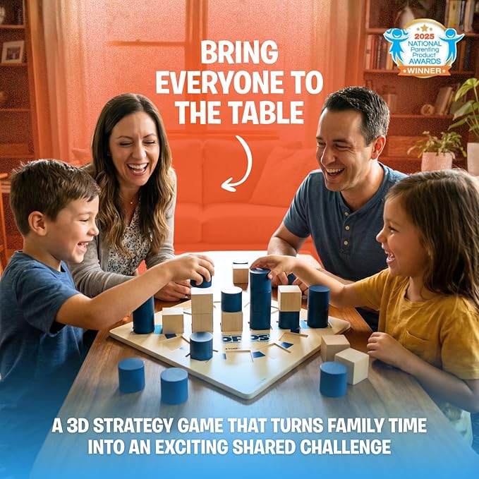 Foros 3D Board Game | Strategic Wooden Game with Unique Play | Family Game for Kids &amp Adults | Fun Entertainment for Game Night | Fast Paced Easy to Learn Multiplayer | MESH Accredited Award Win