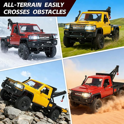MN82T RC Rock Crawler Car 1/12 Scale Toyota Pickup Truck  2.4GHz 4WD Off-Road Remote Control Truck 2-Speed Modes 2×1200mAh Batteries All-Terrain Crawler for Adults Kids Indoor Outdoor (whth Gift)