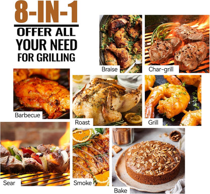 Z GRILLS ZPG-200APro Portable Tabletop Wood Pellet Grill and Smoker, Digital Control, 8 in 1 BBQ Grill for Outdoor Kitchen, Backyard, 202 Sq Inches of Cooking (Black)
