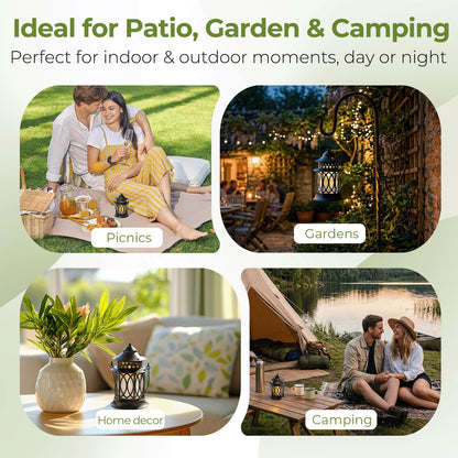 Citronella Candles Outdoor, 2 Pack Lemongrass Scented Soy Wax Candles with Metal Lantern Holder, Outdoor Candle Set for Patio Garden Camping Decor, Gift Set