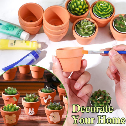 Treela 18 Pcs Succulent Cactus Tealight Candles Handmade Tea Lights Baby Shower Plant Candle Gift with Mini Terracotta Clay Candle Holders for Home Birthday Christmas Wedding Party(Cute)