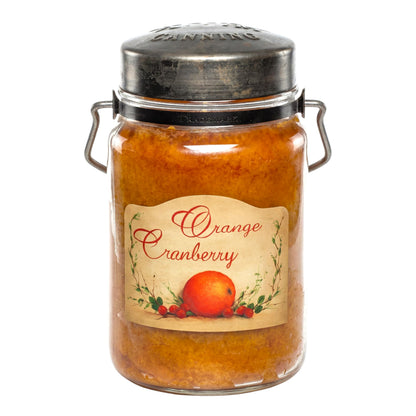 McCall’s Candles | Orange Cranberry | 26 oz Scented Candle | USA-Poured | Vintage Rustic Jar with Carrying Handle | Bright Citrus & Spiced Berry Fragrance