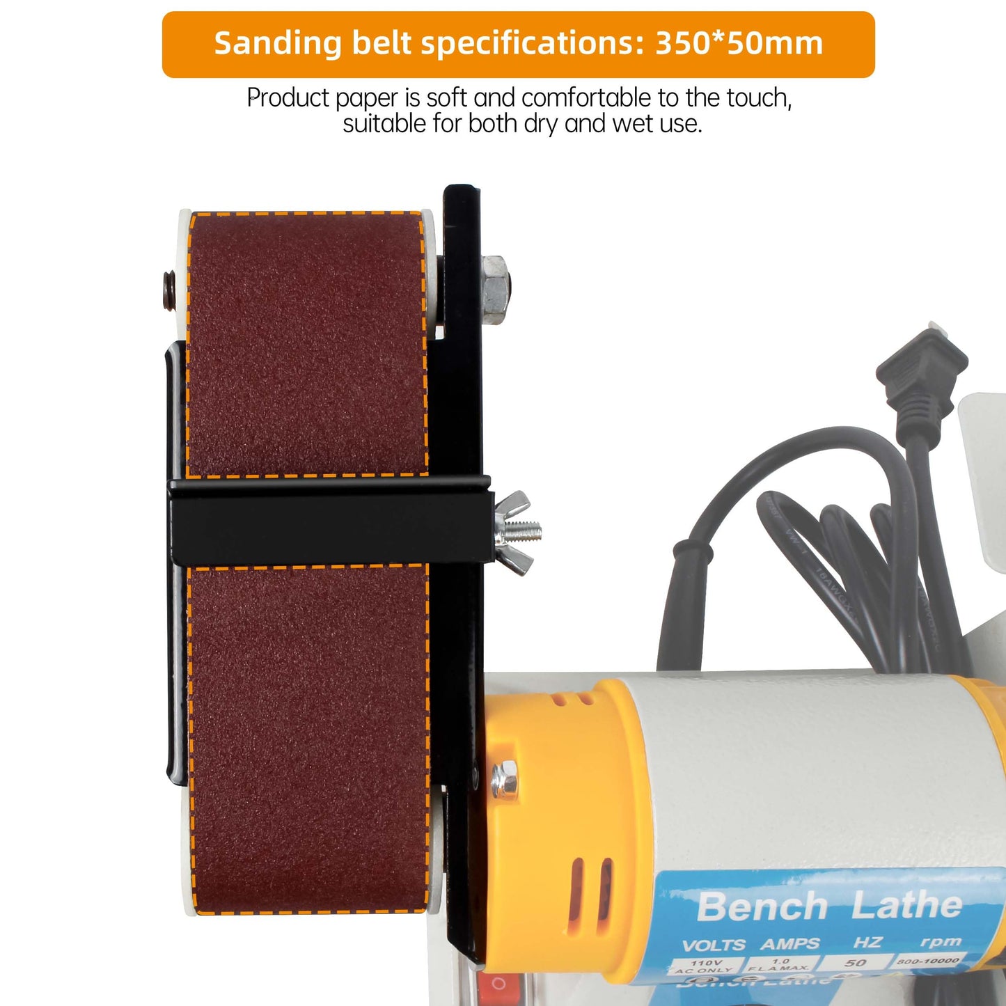 RATTMMOTOR MC-0850 Desktop Multi-Function Bench Grinder Table Saw 850W Polisher Machine 800-11000RPM 2 x14 Inch Belt Sander (B Type 110V)