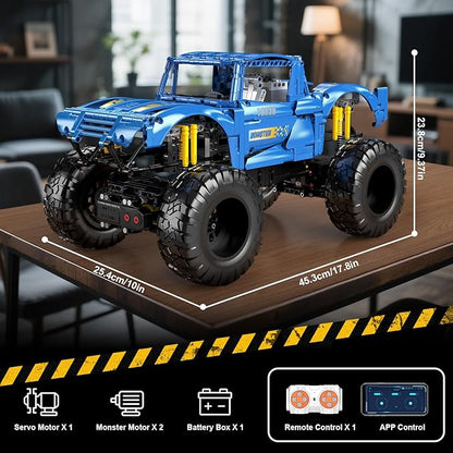 Mould King 18039 Monster Truck Building Sets Off-Road Climbing Car with Dual Control RC Buggy Bricks Toy for Teens &amp Adults Ages 14+ (1454+ Pieces)