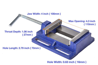 Rolin Vise Drill Press Vise 4 Inch Light Duty Workbench Tools