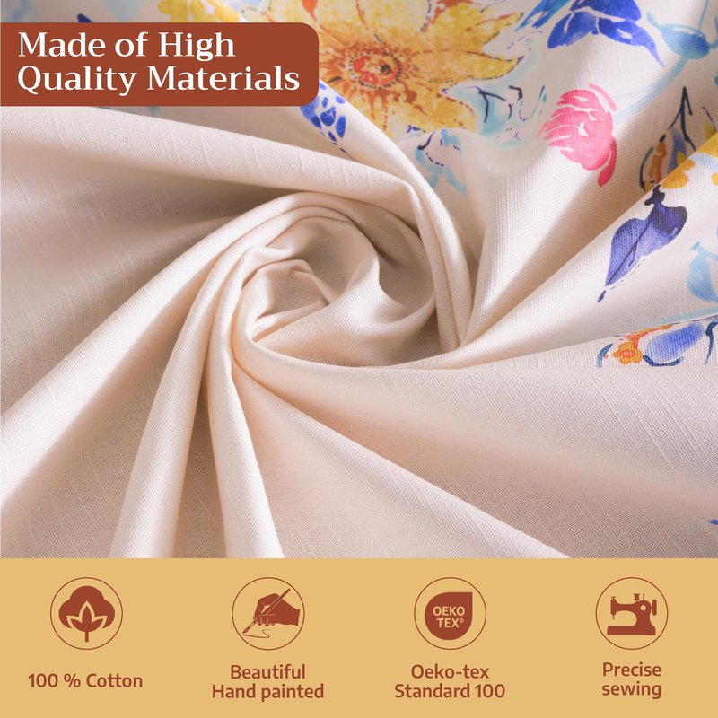 Maison d' Hermine Table Cloth Rectangle Table 100% Cotton 70 x 108 Inches Tablecloth Reusable Decorative for Dining Kitchen Room Farmhouse Home Gifts for Mothers Day Spring Summer - Girassol