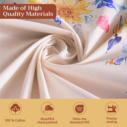 Maison d' Hermine Table Cloth Rectangle Table 100% Cotton 70 x 108 Inches Tablecloth Reusable Decorative for Dining Kitchen Room Farmhouse Home Gifts for Mothers Day Spring Summer - Girassol