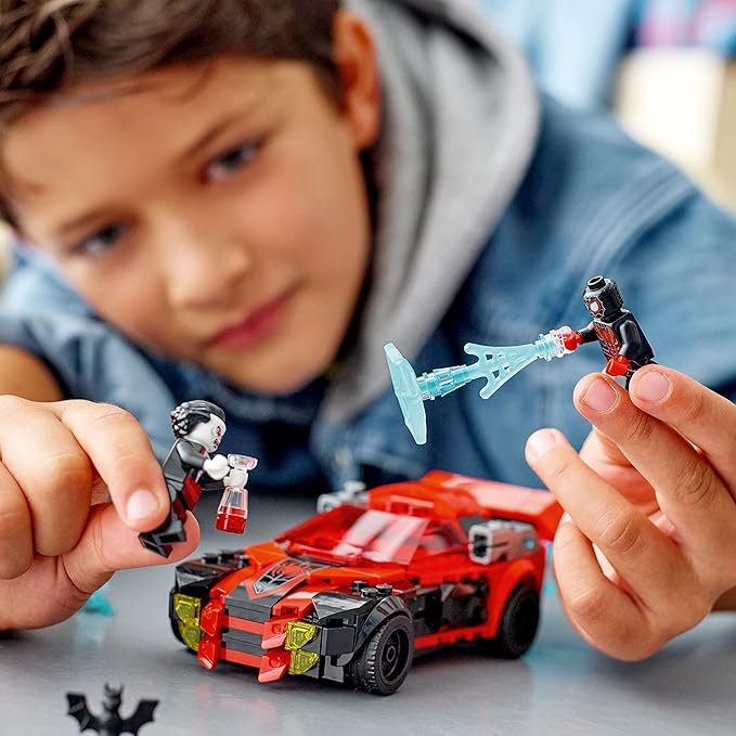 LEGO Marvel Spider-Man Miles Morales vs. Morbius 76244 Building Toy - Featuring Race Car and Action Minifigures Adventures in The Spiderverse Movie Inspired Set Fun for Boys Girls and Kids