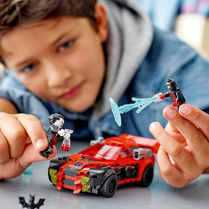 LEGO Marvel Spider-Man Miles Morales vs. Morbius 76244 Building Toy - Featuring Race Car and Action Minifigures Adventures in The Spiderverse Movie Inspired Set Fun for Boys Girls and Kids