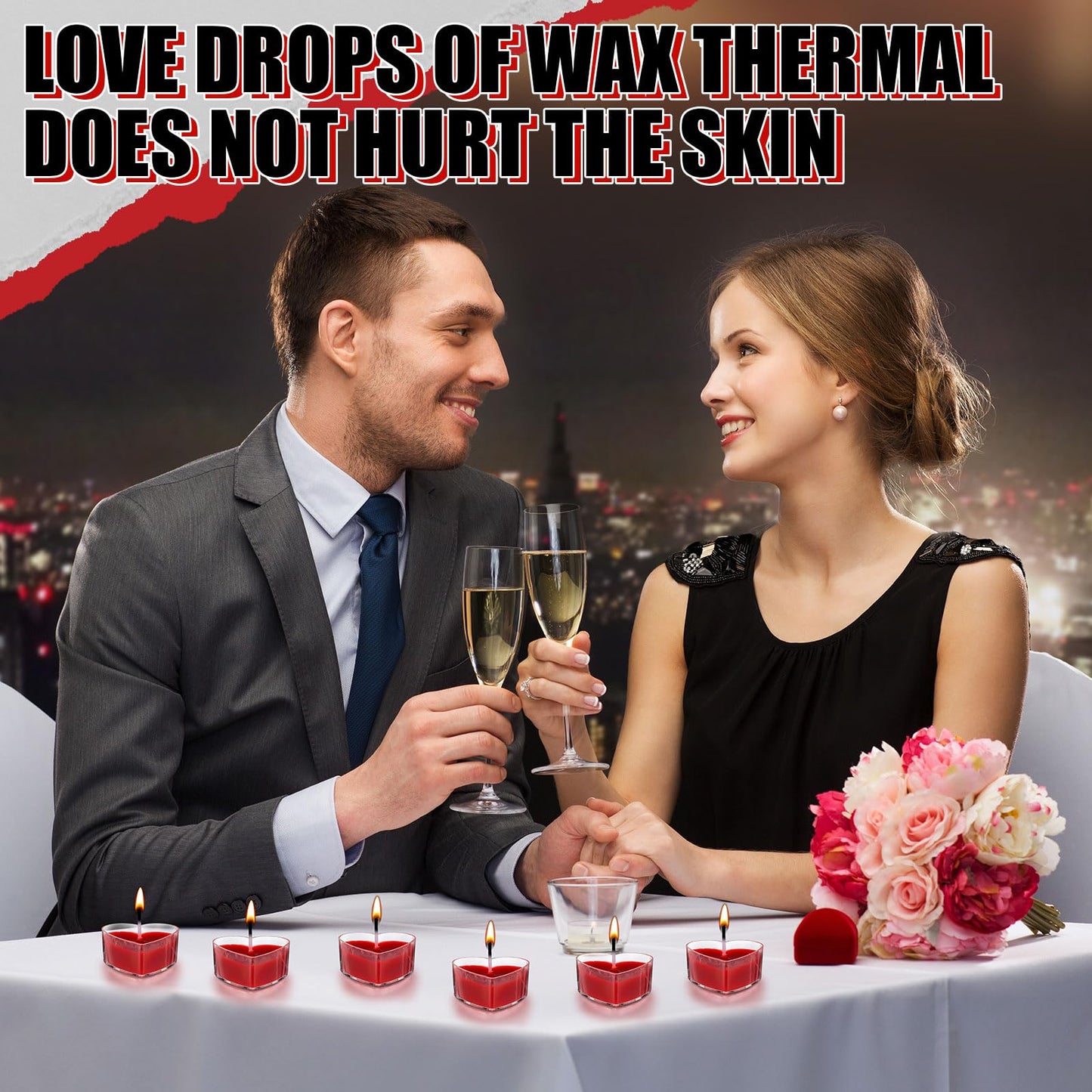 Tisancy 12 Pcs Low Temperature Candles, Red Heart Low Heat Candles Romantic Valentine's Day Gifts for Women, Body Safe Wax Dripping Play Smokeless Unscented Tea Lights for Anniversaries, Home Decor