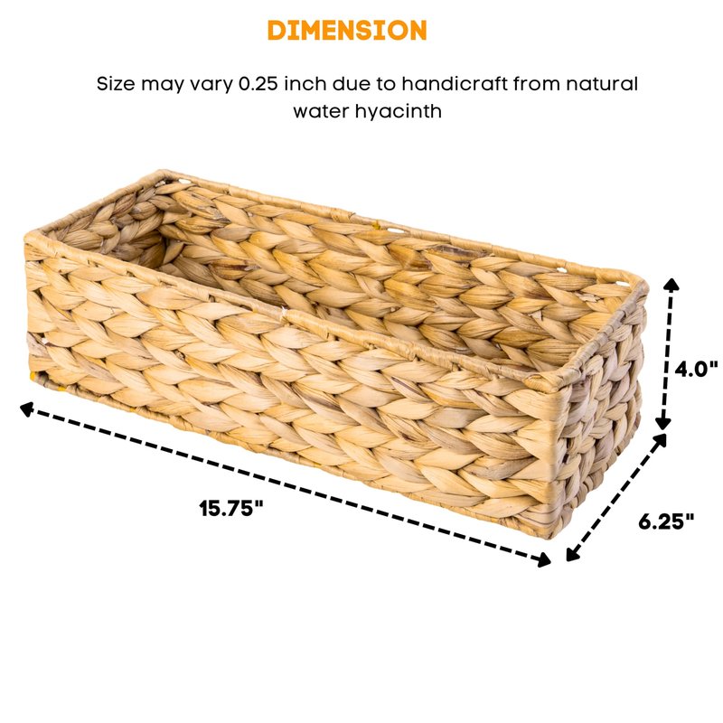 M4DECOR Set of 3 Wicker Toilet Paper Holders – Toilet Tank Basket, Back of Toilet Basket, Wicker Baskets for Storage and Decorative Bathroom Organization