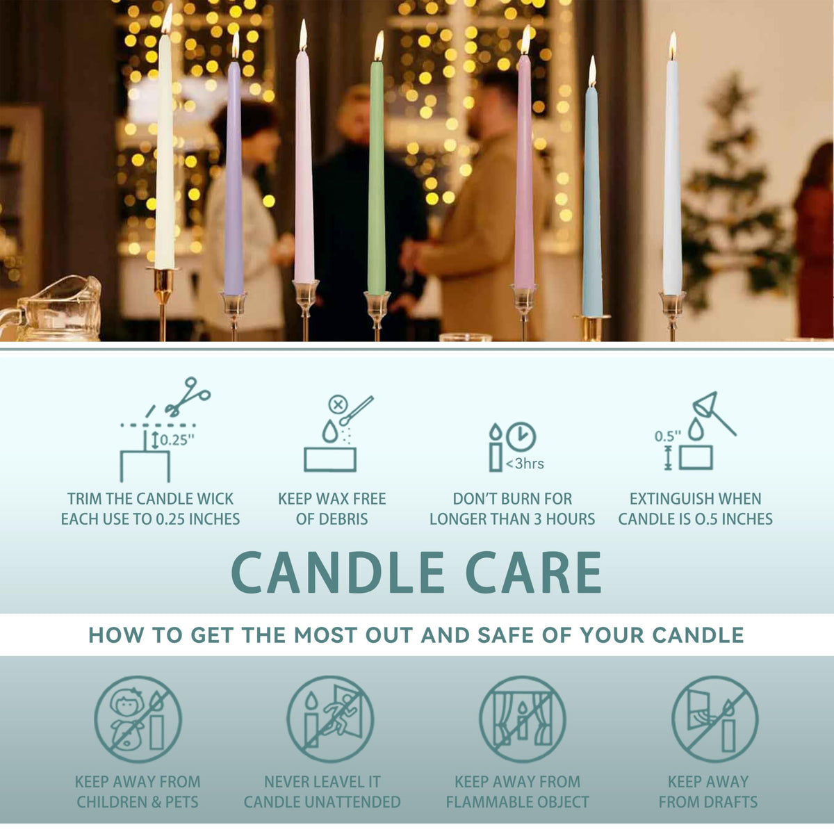 Handmade Printed Candles 10 in Long Candle Sticks Unscented Candle Blue and White Porcelain Pattern Candles for Home Wedding Dinner Holiday Party