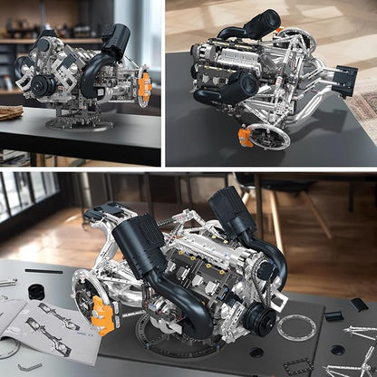 Mould King V8 Engine Building Blocks Sets V8 Engine Model kit Build Your Own STEM Model Engine 8-Cylinder Car Engine Building Engineering Toys for Age 14+/Adults Collections(3192+PCS)
