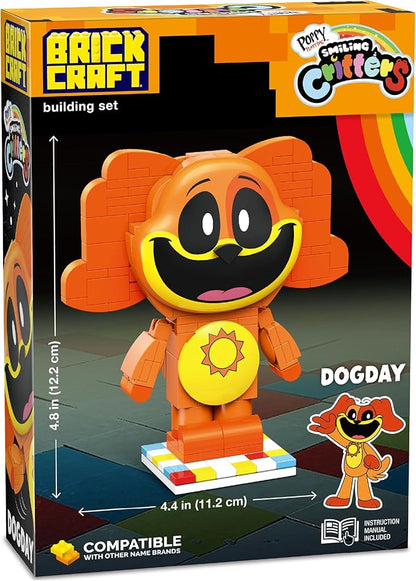 Brickcraft Poppy Playtime Dogday Smiling Critters Building Set 170 Piece Posable Orange Dog Figure with Sun Medallion Collectible Indie Horror Game Building Toys Gift for Boys &amp Girls Ages 8 and