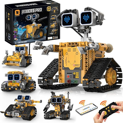 Gohero Robot Building Kit5 in 1 STEM Toys for Boys Toys Age 8-10 with Remote &amp App ControlRobotics Technic Kits with 16 LED ExpressionsChristmas &amp Birthday Gifts for Teen Boys &amp Grils (