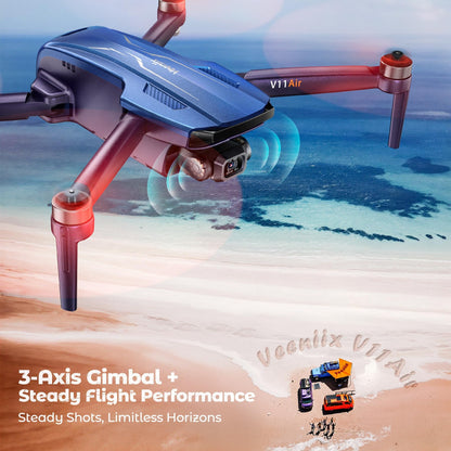 V11PRO Drone with 8K Camera for Adults, 3-Axis Gimbal Drones with 4K/30fps Video, 48 Million Pixels, 80min Flight Time with 2 Batteries, 6KM Video Transmission Quadcopter, Professional Drone