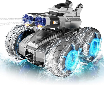 3-in-1 Remote Control Car RC Boat &amp Water Gun Amphibious Remote Control Car 4WD All-Terrain RC Cars Gesture Sensing Rc Stunt Car RC Trucks Toys Birthday Gifts for 8 9 10 11 12 Year Old Boys