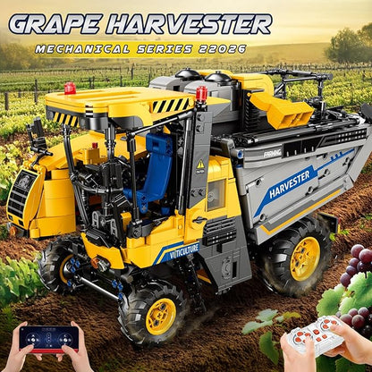 Reobrix Grape Harvester RC Tractor Building Set City Construction Vehicle Set 22026 Farm Technic Truck Model Kit for Adults Collection Decor or Gift for Adult and Machinery Lovers