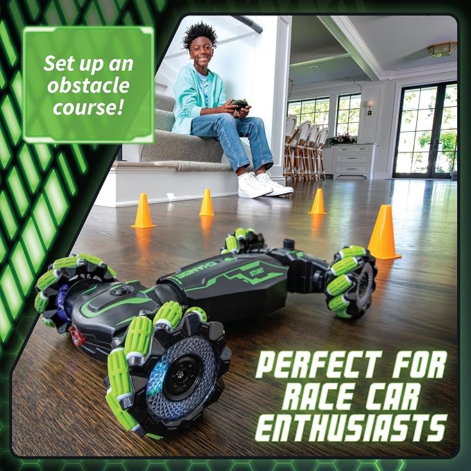 MindWare Hyper Stunt Drifter Remote Control Car - 360° Rotating 4WD RC Car for 8 Year Olds and Up