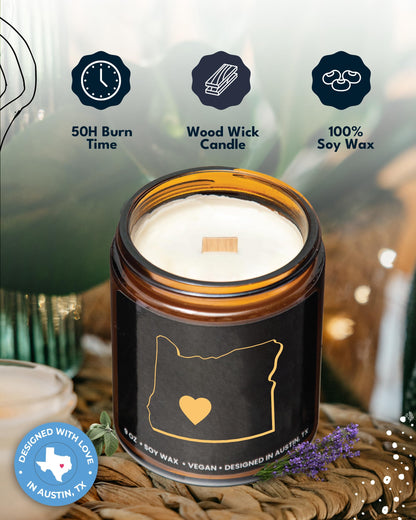 Oregon Candle, Unique Oregon Themed Gifts for Men and Women, Best State Souvenir Gifts for Moving Away, Thoughtful Home Sick Presents, Ideal for Birthday, Christmas, Graduation, Gift Ready