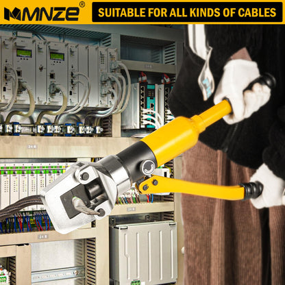 MMNZE 16 Ton Hydraulic Cable Lug Crimper Pliers 6 AWG to 800 MCM Hand Operated Hydraulic Crimping Tool Kit Wire Terminal Lug Battery Crimping Crimper with 12 Dies