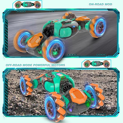 Gesture Sensing RC Stunt Car - Boys Toys Age 6-8-12 360° Rotating 4WD Hand Controlled Remote Control Twist Car with Light &amp Music Cool Toys and Ideas Gifts for Children Age 7 9 10 11 12 Years Ol