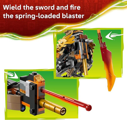 LEGO NINJAGO Cole’s Mission Mech &amp Dragon Zane Building Toy for Boys Girls &amp Kids Ages 7+ - Poseable Mech W/Cole Acid Monster &amp Zane Minifigures for Pretend Play - Gift Idea for Birthd