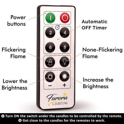 FURORA LIGHTING White Crystallized Flameless Candles - Real Wax, Adjustable Brightness, Remote & Timer - 4 Pillars (3x4, 3x6) and 4 Votives, 8-Pack, Battery Operated