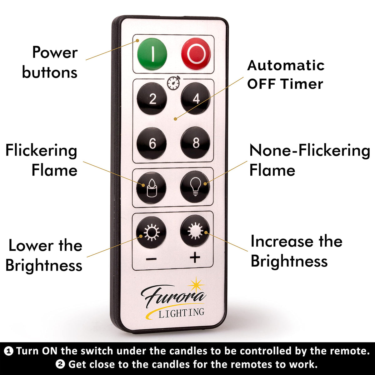 FURORA LIGHTING Red Trim Flameless Candles - Real Wax, Adjustable Brightness, Remote & Timer - 4 Pillars (3x4, 3x6) and 4 Votives, 8-Pack, Battery Operated