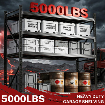 71”W Garage Shelving Units,5000LBS Storage Shelves,Garage Shelving Heavy Duty Metal Adjustable Shelves,Metal Shelving Rack,4Tier Large Tall Industrial Shelving for Shopping,Office (71" W*24" D*70" H)