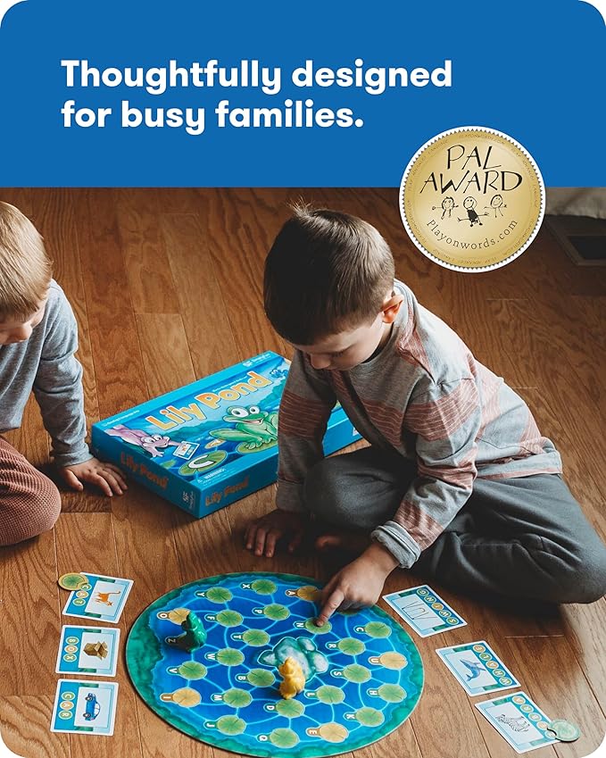 SimplyFun Lily Pond - Educational Game to Practice Early Reading and Spelling - an Engaging and Fun Toddler Game - 2 to 4 Players Ages 4 &amp Up