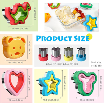 Skiennix Sandwich Cutter and Sealer - 5 PCS Kids Decruster for Fun Lunchbox & Bento Box Meals