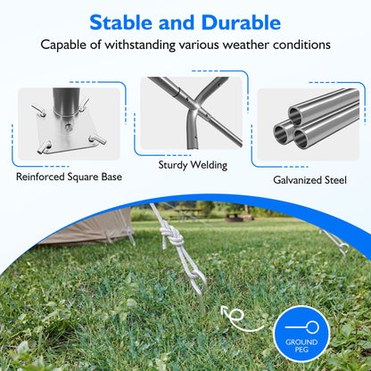 AirWire 12x20 FT Heavy Duty Carport, Portable Car Tent Garage with Roll-Up Windows & Side-Opening Door, Enclosed Car Port Canopy with Reinforced Four-Hole Base for Car, Truck, Boat