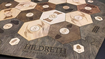 Custom Wood Settler Game Board - 2-4 Players | Main Board Ebony Frame | Compatible with Settler's of Catan