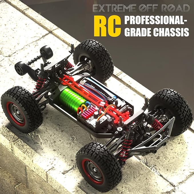 1/16 Brushless Fast RC Desert Car for Adults Top Speed 37mph Electric Off-Road RC Monster Trucks 4X4 Remote Control High Speed RC Car for Sand Land Hobby Toy Gifts SCY-16106PRO (Blue)