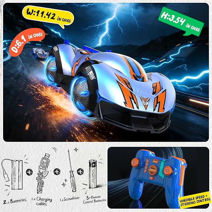 Drift Spherical RC Car Blitz Wheeler Toy for Teens and Adults with Proportional Speed &amp Steering Fishtail Drift Sideways Drive 360° Spins — A Fantastic Gift for Racing Fans