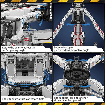 Mould King 17007 Technology Crane Building Set 8506 Pieces Heavy Crane Truck Building Kits for Kid/Adult APP Programmable Construction Vehicle Block Set White