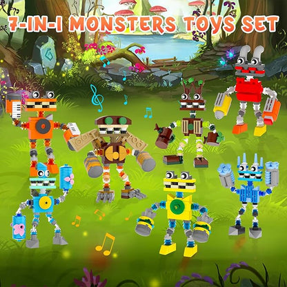 7-in-1 Singing Monsters Building Blocks 7 Packs My Music Game Monster Friends Building Set Game Action Figure Building Toys for Boys and Girls Adults 639 PCS