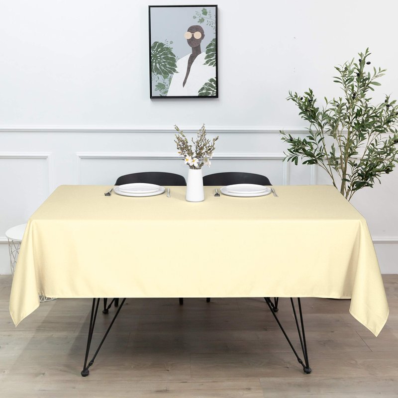 sancua Rectangle Tablecloth - 60 x 102 Inch - Stain and Wrinkle Resistant Washable Polyester Table Cloth, Decorative Fabric Table Cover for Dining Tables, Buffet Parties and Camping, Beige
