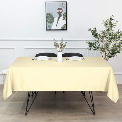 sancua Rectangle Tablecloth - 60 x 102 Inch - Stain and Wrinkle Resistant Washable Polyester Table Cloth, Decorative Fabric Table Cover for Dining Tables, Buffet Parties and Camping, Beige