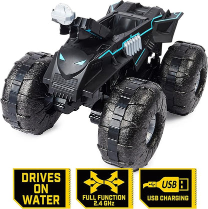 DC Batman All-Terrain Batmobile Remote Control Vehicle Water-Resistant Batman Toys for Boys Aged 4 and Up