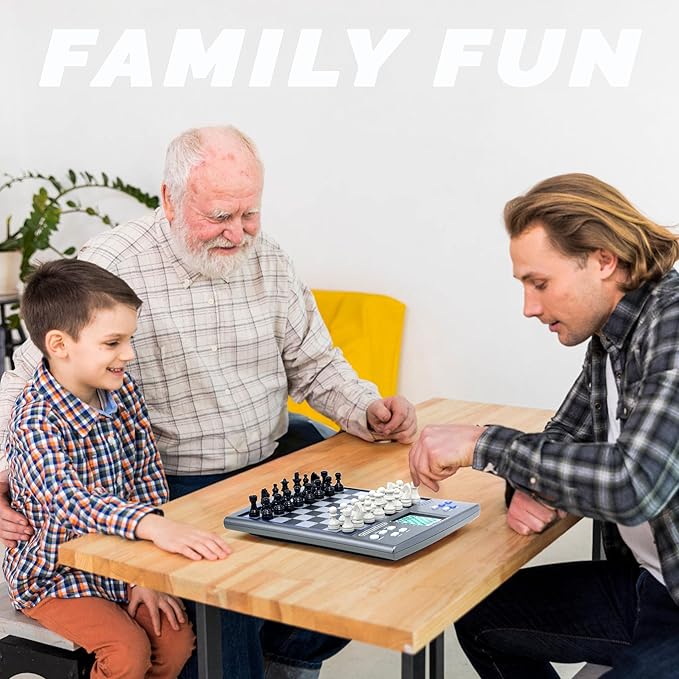 iCore Electronic Chess Set Talking Computer Chess Board 100 Preset Exercises 5 Levels 40 Famous Electronic Chess Games for Kids &amp Adults