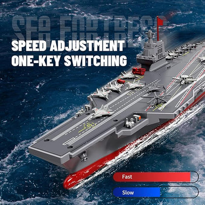 RC Boats 2.4G Remote Control Warship Battleship Aircraft Carrier for Adults and Teens 20KMH High Speed Remote Control Militaryship DIY Battleship for Pool &amp Lake (2 Batteries)