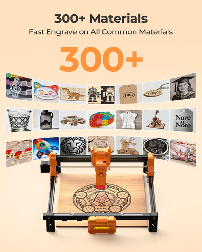 ACMER Laser Engraver Machine, Upgrade S2 7000mW Laser Cutter, 0.01mm Precision, 300×300mm Engraving Area, 10000mm/min Speed, for Wood, Metal, Acrylic, Leather, DIY & Education