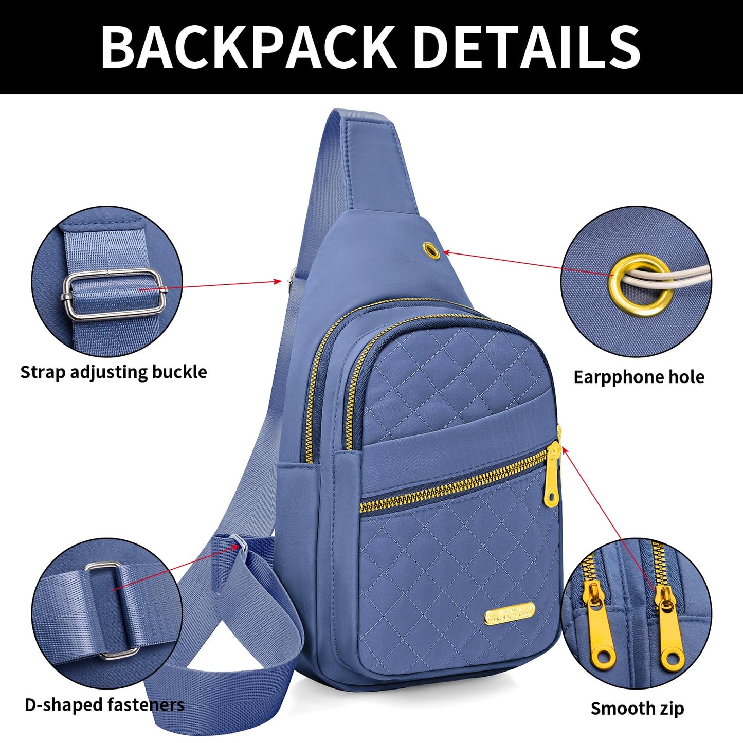 Small Sling Bag For Women Men Casual Crossbody Sling Backpack
