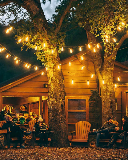Doukedge Outdoor String Lights Waterproof, 25 Feet Patio Lights with 13 ST38 Edison Bulbs(1 Sqare), Hanging Lights with Plug in Cord for Porch, Blacony, Backyard, Bistro, Garden, 2700K
